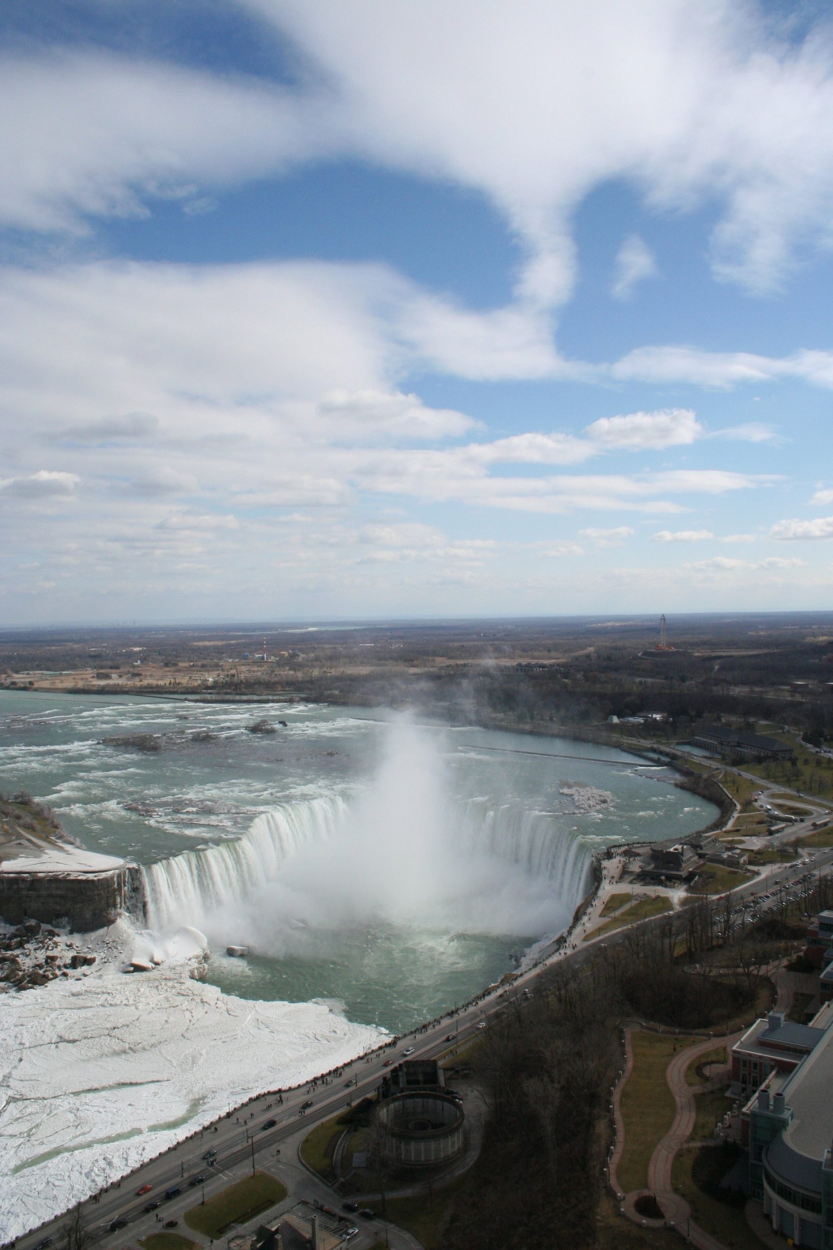 Cascading water over rocks